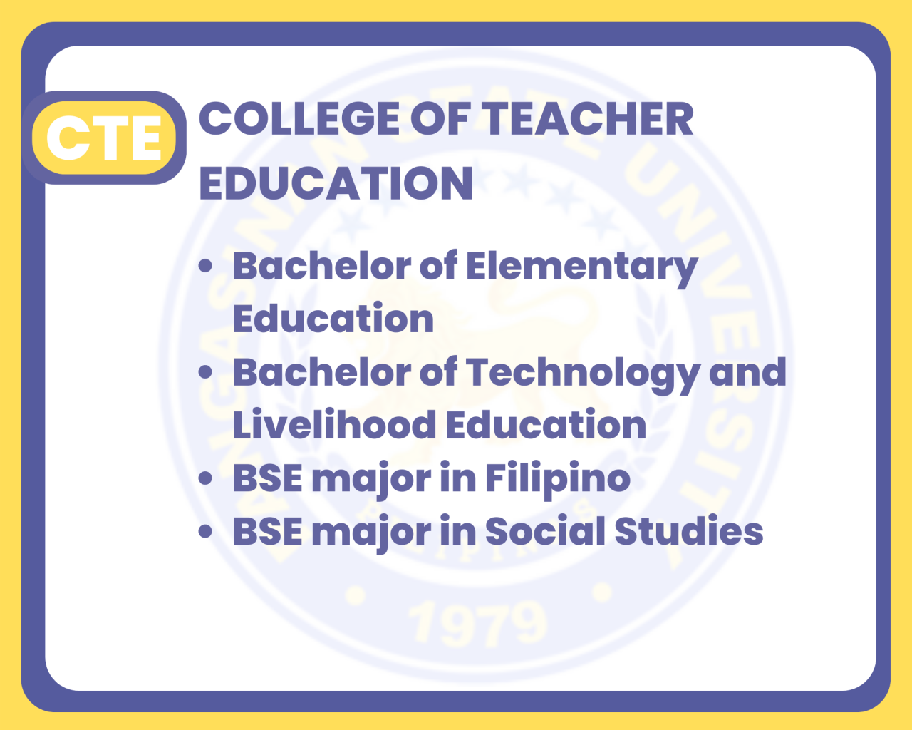 Program Offerings | Pangasinan State University San Carlos Campus