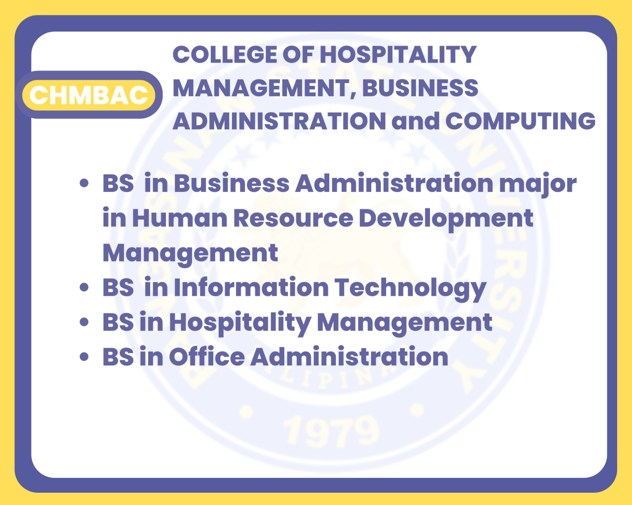 Program Offerings | Pangasinan State University San Carlos Campus